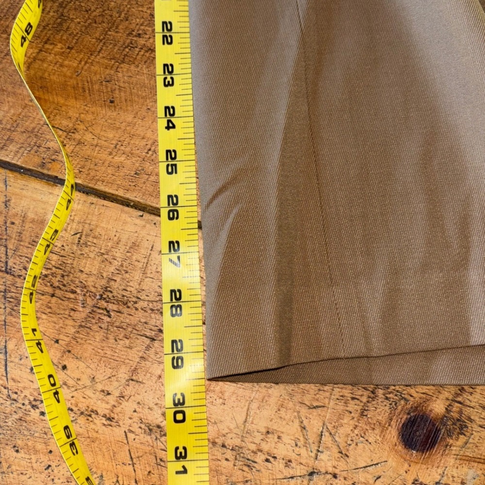 Aritzia Babaton Womens Camel Brown Overlap Wool Wide Leg Dress Pants Size 2 - Picture 13 of 15